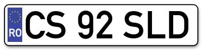 Placuta inmatriculare numar auto  CS-92-SLD, CS 92 SLD, CS92SLD