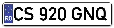 Placuta inmatriculare numar auto  CS-920-GNQ, CS 920 GNQ, CS920GNQ