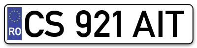 Placuta inmatriculare numar auto  CS-921-AIT, CS 921 AIT, CS921AIT