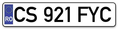 Placuta inmatriculare numar auto  CS-921-FYC, CS 921 FYC, CS921FYC