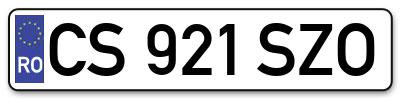 Placuta inmatriculare numar auto  CS-921-SZO, CS 921 SZO, CS921SZO