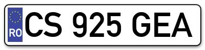 Placuta inmatriculare numar auto  CS-925-GEA, CS 925 GEA, CS925GEA