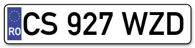 Placuta inmatriculare numar auto  CS-927-WZD, CS 927 WZD, CS927WZD