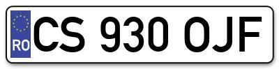 Placuta inmatriculare numar auto  CS-930-OJF, CS 930 OJF, CS930OJF