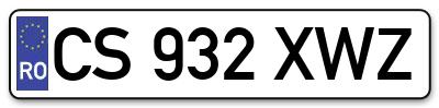 Placuta inmatriculare numar auto  CS-932-XWZ, CS 932 XWZ, CS932XWZ