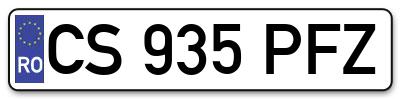Placuta inmatriculare numar auto  CS-935-PFZ, CS 935 PFZ, CS935PFZ