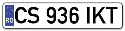 Placuta inmatriculare numar auto  CS-936-IKT, CS 936 IKT, CS936IKT