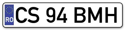 Placuta inmatriculare numar auto  CS-94-BMH, CS 94 BMH, CS94BMH