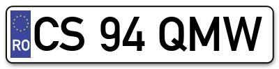 Placuta inmatriculare numar auto  CS-94-QMW, CS 94 QMW, CS94QMW