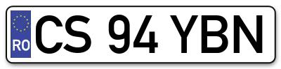 Placuta inmatriculare numar auto  CS-94-YBN, CS 94 YBN, CS94YBN