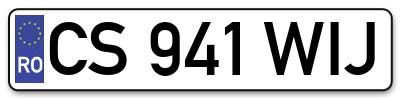 Placuta inmatriculare numar auto  CS-941-WIJ, CS 941 WIJ, CS941WIJ