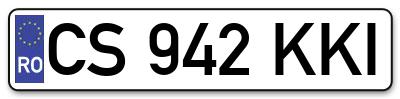 Placuta inmatriculare numar auto  CS-942-KKI, CS 942 KKI, CS942KKI