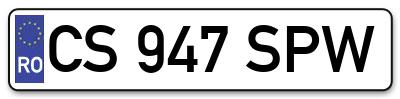 Placuta inmatriculare numar auto  CS-947-SPW, CS 947 SPW, CS947SPW