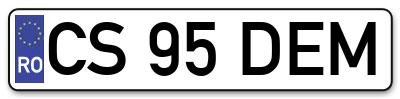 Placuta inmatriculare numar auto  CS-95-DEM, CS 95 DEM, CS95DEM
