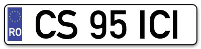 Placuta inmatriculare numar auto  CS-95-ICI, CS 95 ICI, CS95ICI