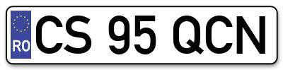 Placuta inmatriculare numar auto  CS-95-QCN, CS 95 QCN, CS95QCN
