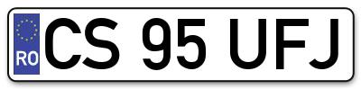 Placuta inmatriculare numar auto  CS-95-UFJ, CS 95 UFJ, CS95UFJ