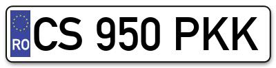 Placuta inmatriculare numar auto  CS-950-PKK, CS 950 PKK, CS950PKK