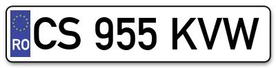 Placuta inmatriculare numar auto  CS-955-KVW, CS 955 KVW, CS955KVW