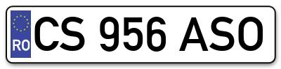 Placuta inmatriculare numar auto  CS-956-ASO, CS 956 ASO, CS956ASO