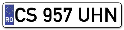 Placuta inmatriculare numar auto  CS-957-UHN, CS 957 UHN, CS957UHN