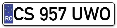 Placuta inmatriculare numar auto  CS-957-UWO, CS 957 UWO, CS957UWO