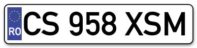 Placuta inmatriculare numar auto  CS-958-XSM, CS 958 XSM, CS958XSM