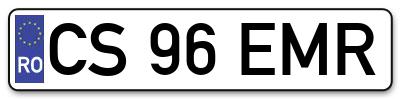 Placuta inmatriculare numar auto  CS-96-EMR, CS 96 EMR, CS96EMR