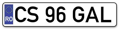 Placuta inmatriculare numar auto  CS-96-GAL, CS 96 GAL, CS96GAL