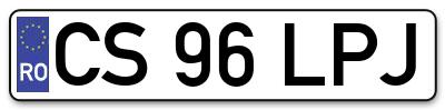 Placuta inmatriculare numar auto  CS-96-LPJ, CS 96 LPJ, CS96LPJ