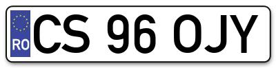 Placuta inmatriculare numar auto  CS-96-OJY, CS 96 OJY, CS96OJY