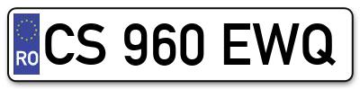 Placuta inmatriculare numar auto  CS-960-EWQ, CS 960 EWQ, CS960EWQ