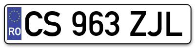 Placuta inmatriculare numar auto  CS-963-ZJL, CS 963 ZJL, CS963ZJL