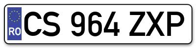 Placuta inmatriculare numar auto  CS-964-ZXP, CS 964 ZXP, CS964ZXP