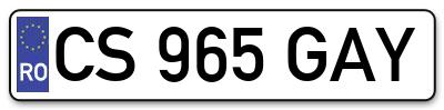 Placuta inmatriculare numar auto  CS-965-GAY, CS 965 GAY, CS965GAY