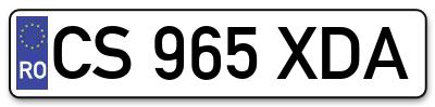 Placuta inmatriculare numar auto  CS-965-XDA, CS 965 XDA, CS965XDA