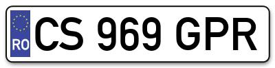 Placuta inmatriculare numar auto  CS-969-GPR, CS 969 GPR, CS969GPR