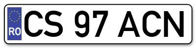 Placuta inmatriculare numar auto  CS-97-ACN, CS 97 ACN, CS97ACN