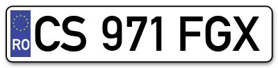 Placuta inmatriculare numar auto  CS-971-FGX, CS 971 FGX, CS971FGX