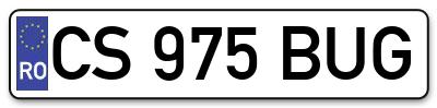 Placuta inmatriculare numar auto  CS-975-BUG, CS 975 BUG, CS975BUG