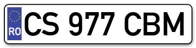 Placuta inmatriculare numar auto  CS-977-CBM, CS 977 CBM, CS977CBM