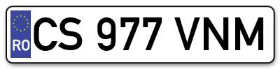 Placuta inmatriculare numar auto  CS-977-VNM, CS 977 VNM, CS977VNM