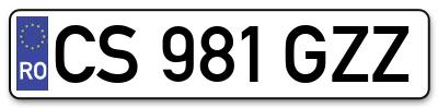 Placuta inmatriculare numar auto  CS-981-GZZ, CS 981 GZZ, CS981GZZ