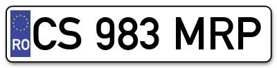 Placuta inmatriculare numar auto  CS-983-MRP, CS 983 MRP, CS983MRP