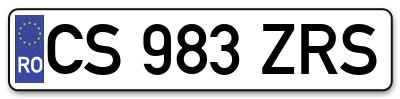 Placuta inmatriculare numar auto  CS-983-ZRS, CS 983 ZRS, CS983ZRS