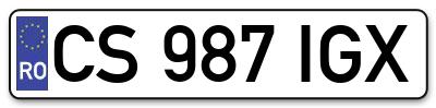 Placuta inmatriculare numar auto  CS-987-IGX, CS 987 IGX, CS987IGX
