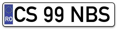 Placuta inmatriculare numar auto  CS-99-NBS, CS 99 NBS, CS99NBS