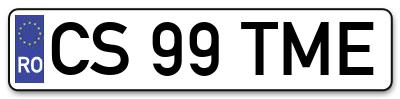 Placuta inmatriculare numar auto  CS-99-TME, CS 99 TME, CS99TME