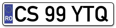 Placuta inmatriculare numar auto  CS-99-YTQ, CS 99 YTQ, CS99YTQ
