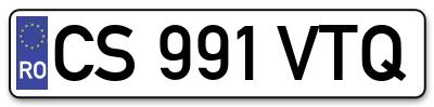 Placuta inmatriculare numar auto  CS-991-VTQ, CS 991 VTQ, CS991VTQ